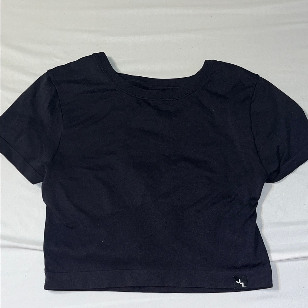 JoyLab Black Fitted Crop T-Shirt Short Sleeve